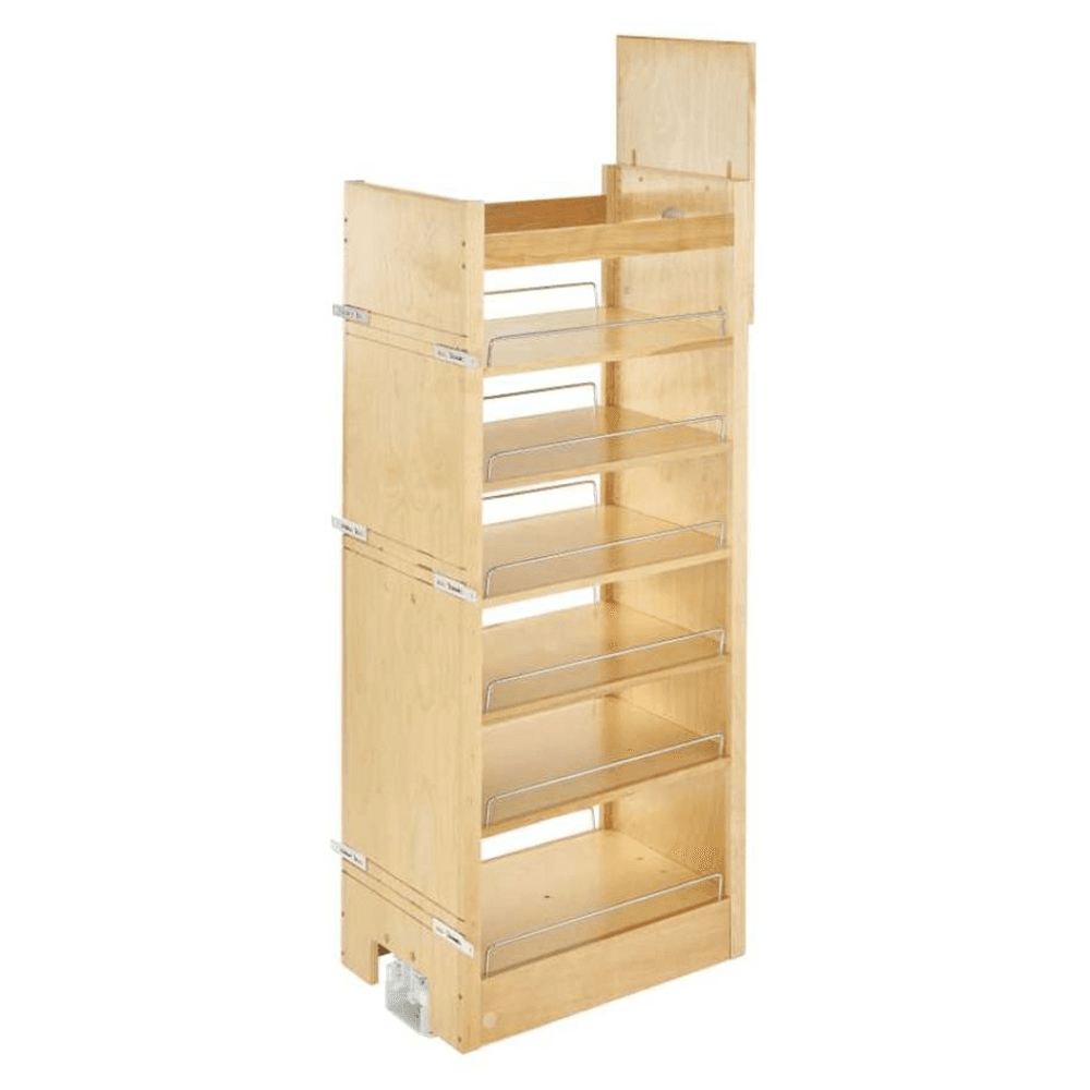 14" x 50-3/4" Pullout Pantry with Soft-Closing, Wood, Full Extension
