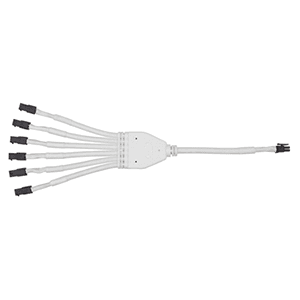 White Tunable FlexTape 4 Position 6-Output Adaptor Cord, White