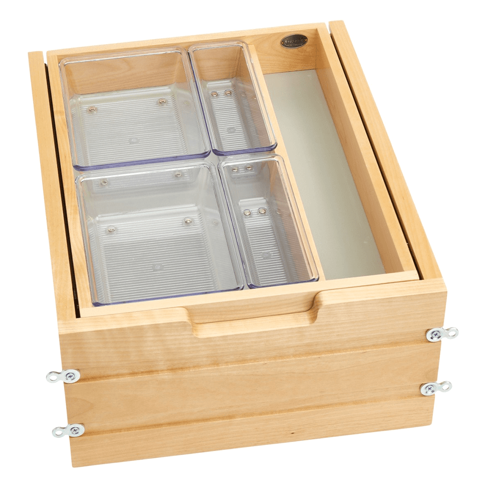 15" Vanity Tiered Drawer with BLUMOTION Soft-Closing for Face Frame Cabinets, Maple