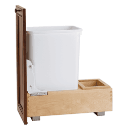 Single 35 QT Bottom-Mount Wood Waste Container Pullout , White
