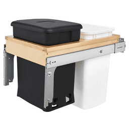 Single 6 Gallon Top-Mount Compost Waste Container Pullout with 35 Qt Bin, Black