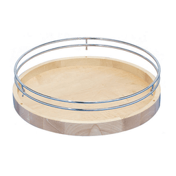 28" Full-Circle Single Tray Lazy Susan with Chrome Fence and Swivel