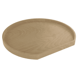 31" D-Shape 1 Tray Wood Classic Shelf Lazy Susan