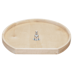 20" D-Shape 1 Tray Wood Classic Lazy Susan with Bottom Mount Hardware