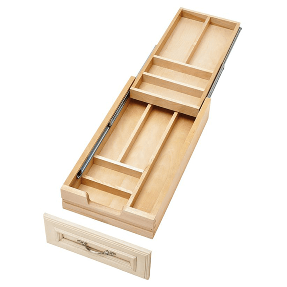 4WTCD 12" 9-Conmpartment Two Tiered Cutlery Drawer with BLUMOTION Soft-Close, Semi-Gloss
