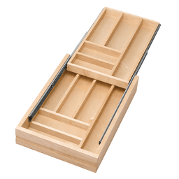 14-1/2" Tiered Cutlery Drawer for Base Cabinets, Maple