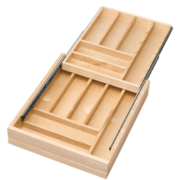 17-1/2" Tiered Cutlery Drawer for Base Cabinets, Maple