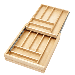 18" Double-Tiered Cutlery Drawer with BLUMOTION Soft-Closing, Maple