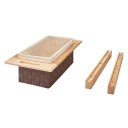12-3/8" 2-Tier Woven Basket with Rails Sink and Base Accessories, Maple