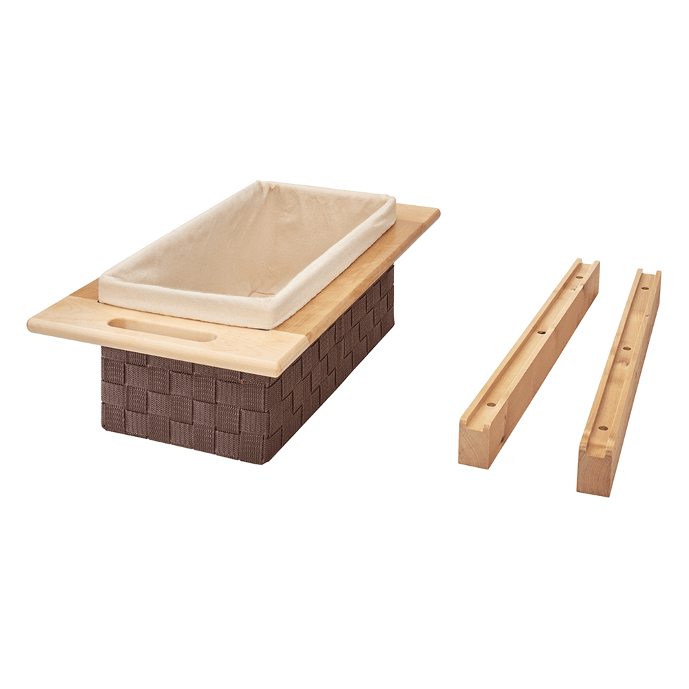15-3/8" 2-Tier Woven Basket with Rails Sink & Base Accessories, Maple