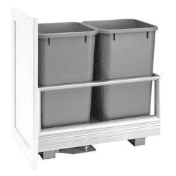 Double 27 QT Bottom-Mount Waste Container Pullout with Rev-A-Motion, Silver