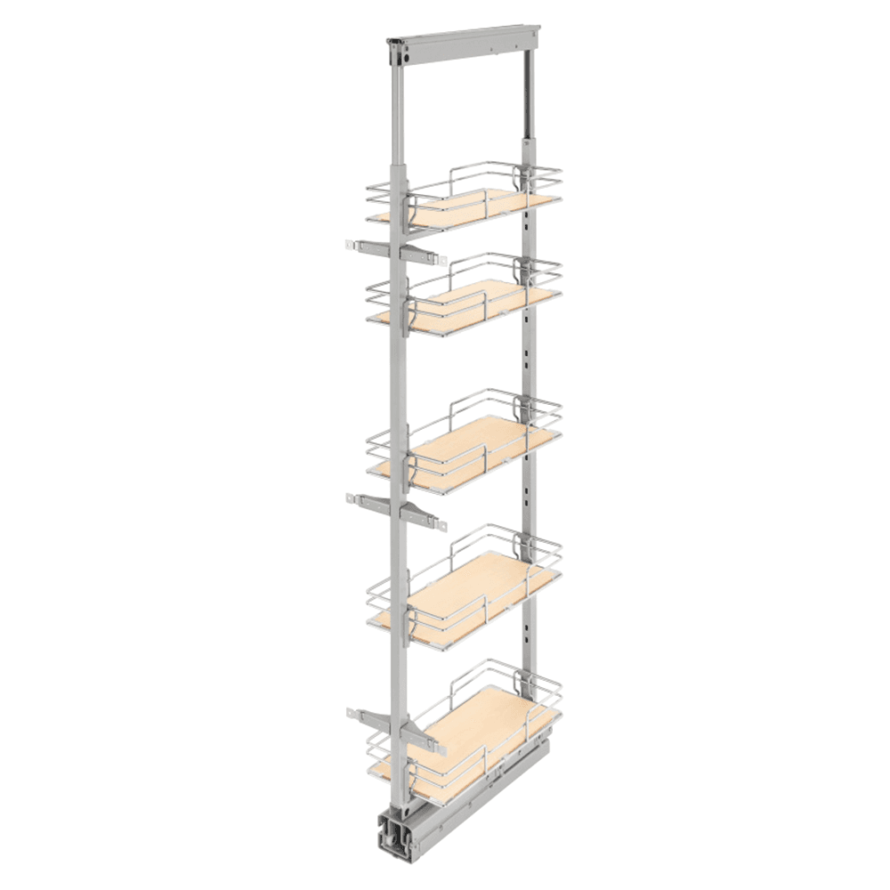 8-5/8" x 59-1/2" 5-Shelf Pullout Pantry, Maple