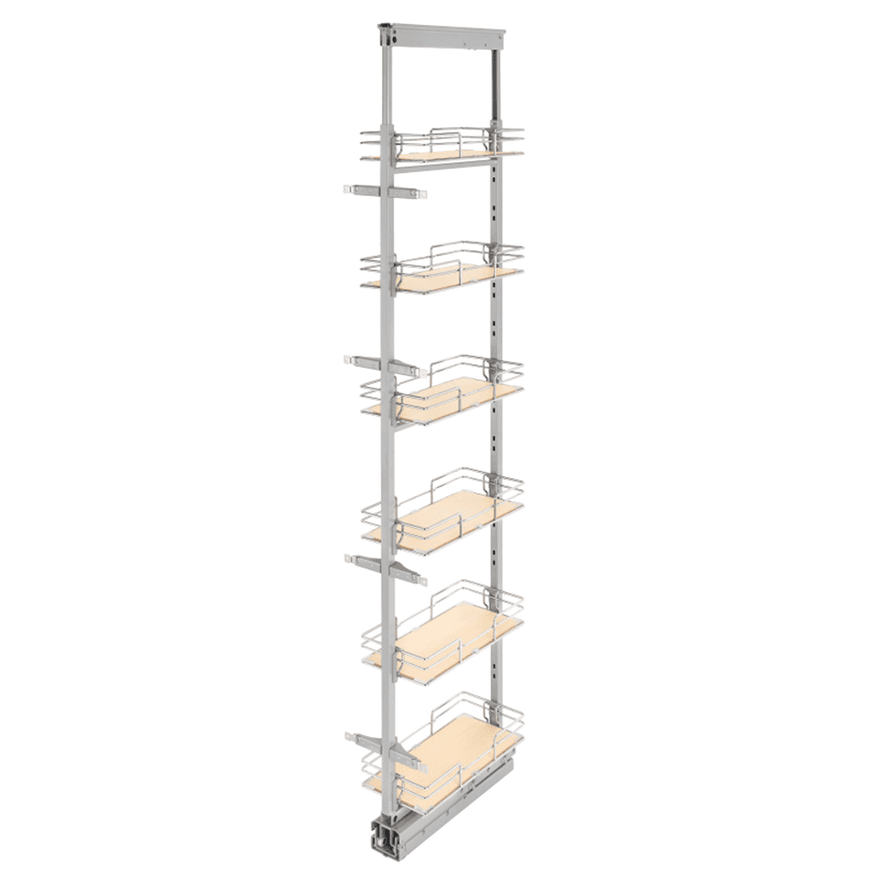 8-5/8" x 74-7/8" 6-Shelf Pullout Pantry, Maple