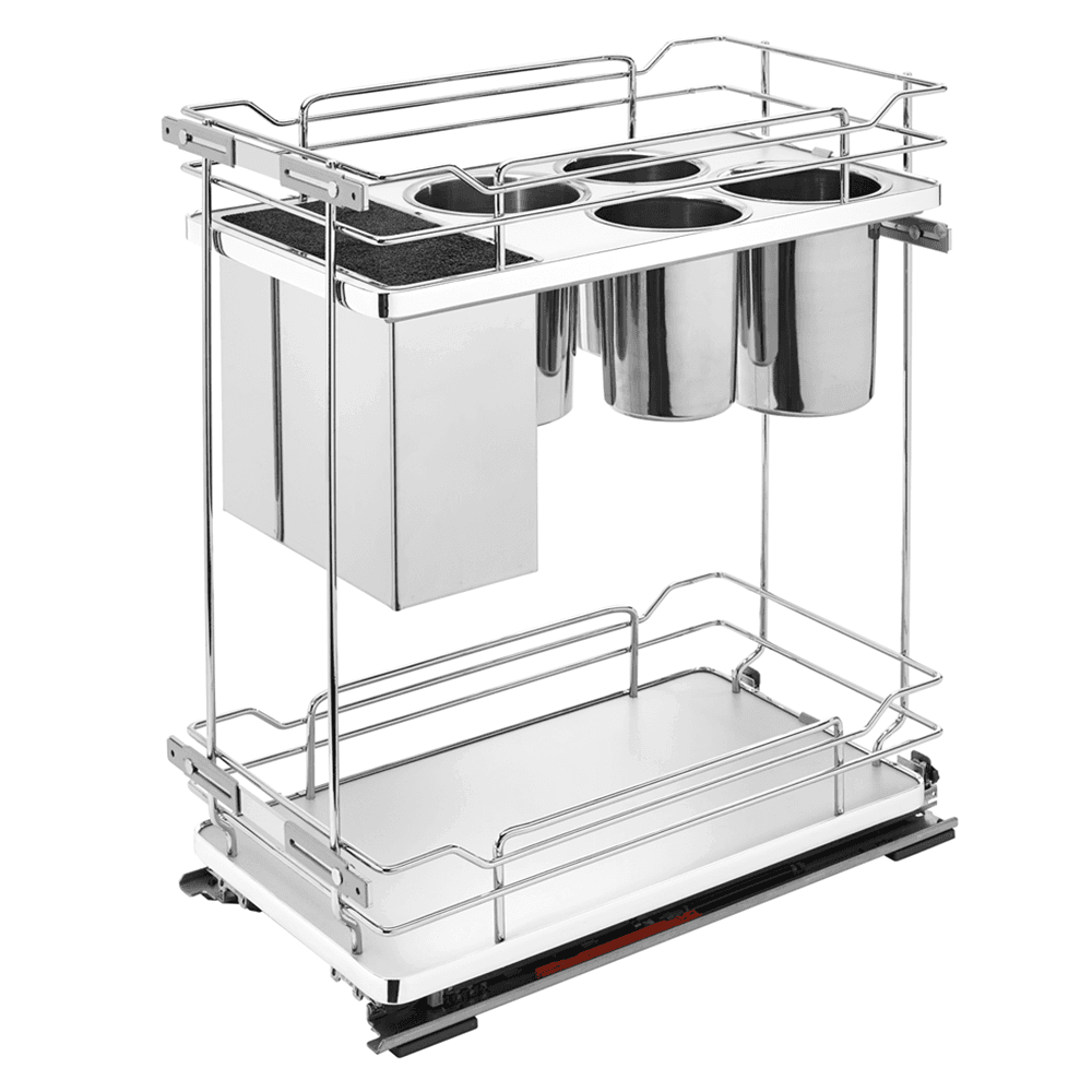 11-3/4" 2-Shelf Pullout Organizer, with Soft-Closing, Gray, 24" Height