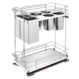 11-3/4" 2-Shelf Pullout Organizer, with Soft-Closing, Gray, 24" Height