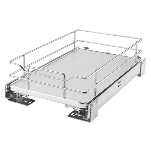 11-11/16" 2-Tier Solid Bottom Pullout Basket with BLUMOTION Soft-Closing, Gray