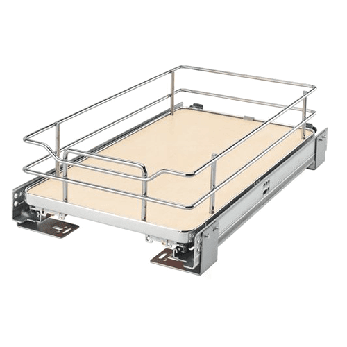 12"  Solid Bottom Pullout Basket with BLUMOTION Soft-Closing, Maple