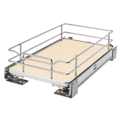 12"  Solid Bottom Pullout Basket with BLUMOTION Soft-Closing, Maple