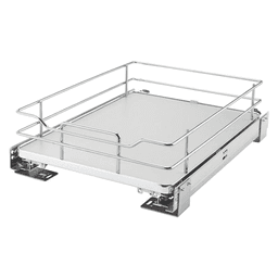 14-11/16" 2-Tier Solid Bottom Pullout Basket with BLUMOTION Soft-Closing, Gray
