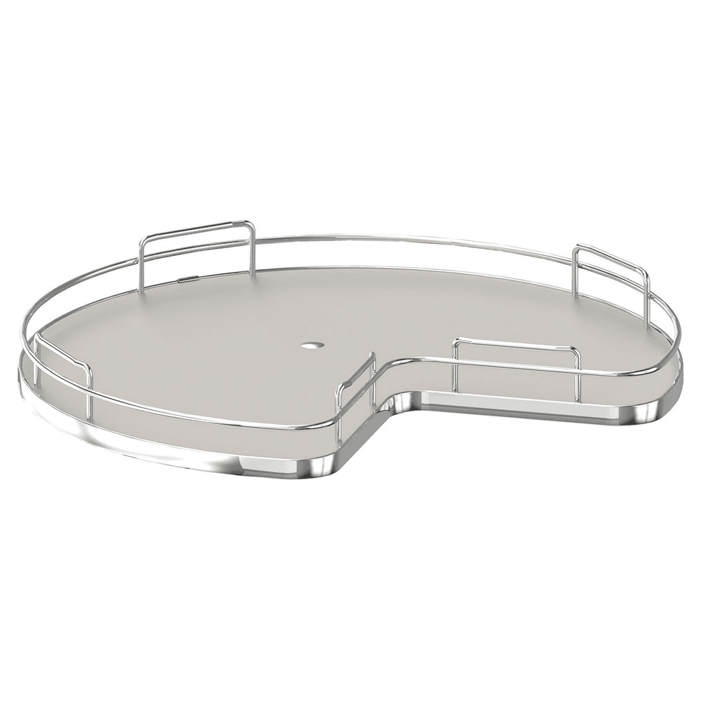 28" Kidney Lazy Susan with Swivel Bearing for Corner Base Cabinet, Gray