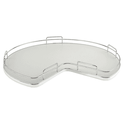 32" Kidney Lazy Susan with Swivel Bearing for Corner Base Cabinet, Gray