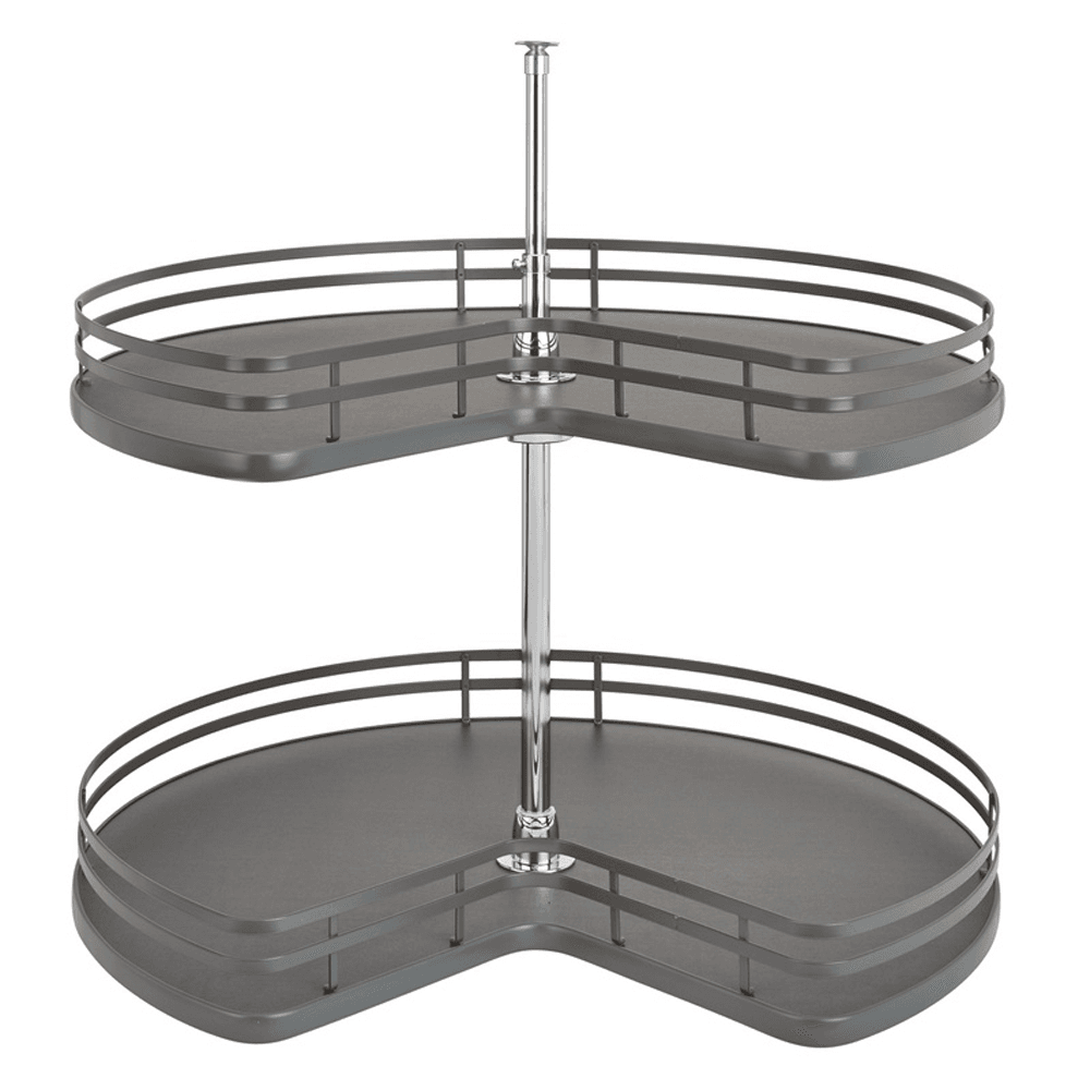 32" Kidney 2 Tray Lazy Susan, Orion Gray