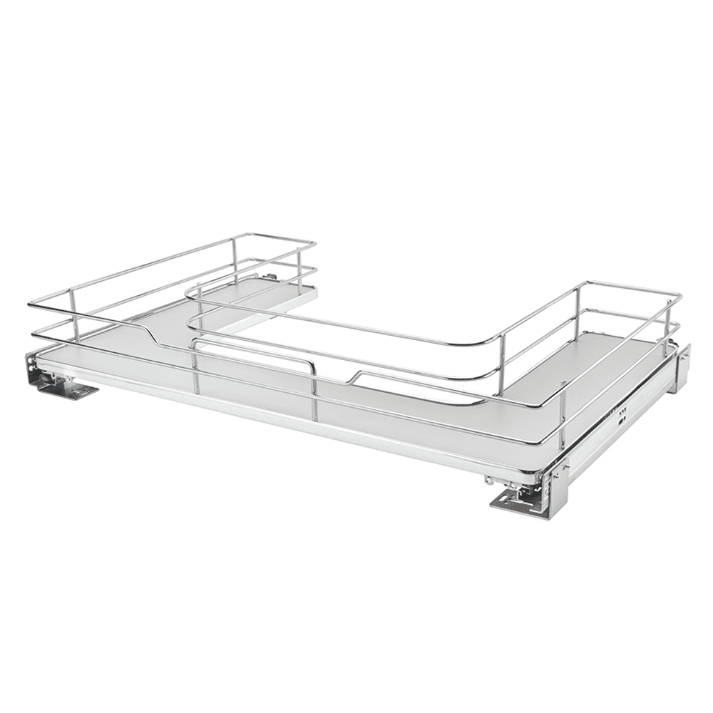 32-11/16" U-Shaped Solid Bottom Pullout with BLUMOTION Soft-Closing for 33" Cabinet Opening, Orion Gray