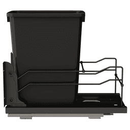 53WC Single 35 QT Steel Bottom Mount Pullout Waste Container, Soft-Close for 11-1/4" Cabinet Opening, Black