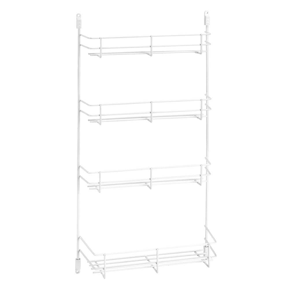 7-7/8" 4-Tier Wire Door-Mount Spice Rack, White