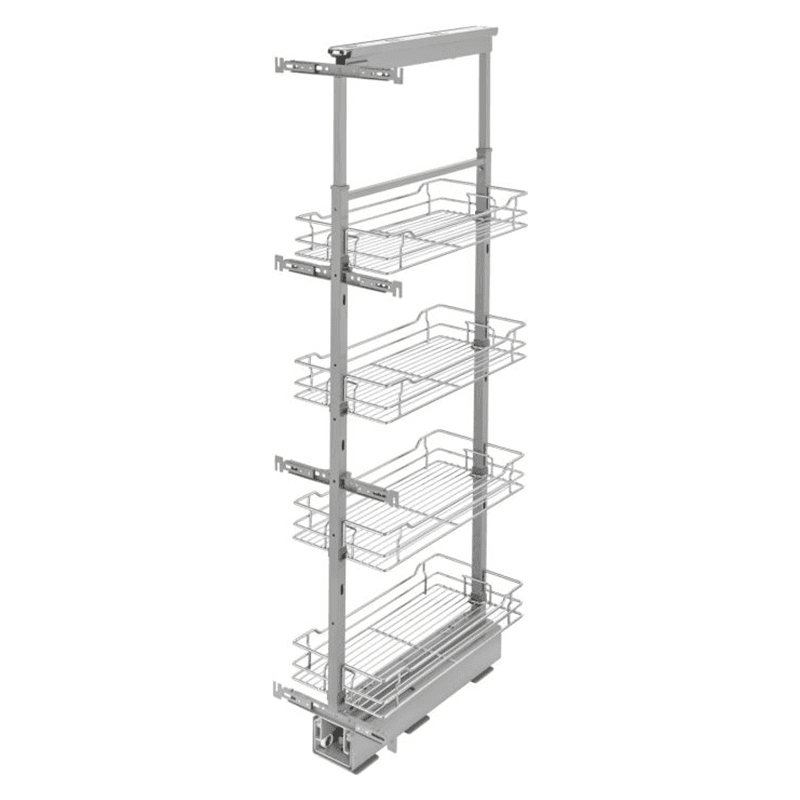 11-9/16" 4-Shelf Wire Pull-Out Pantry with Soft-Closing, Chrome