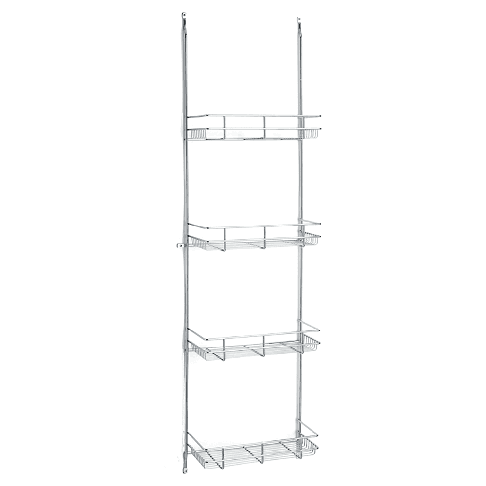 12-1/4" 4-Tier Door Mount Linen Rack, Polished Chrome