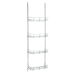 12-1/4" 4-Tier Door Mount Linen Rack, Polished Chrome