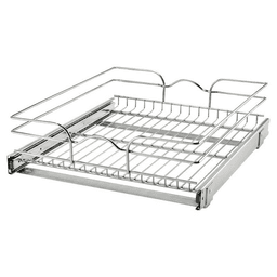 17-1/2 1-Tier Wire Pull-Out Basket with 20 Slides, Chrome
