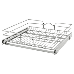 20-1/2 1-Tier Wire Pull-Out Basket with 20 Slides, Chrome