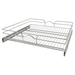 23-1/2 1-Tier Wire Pull-Out Basket with 22 Slides, Chrome