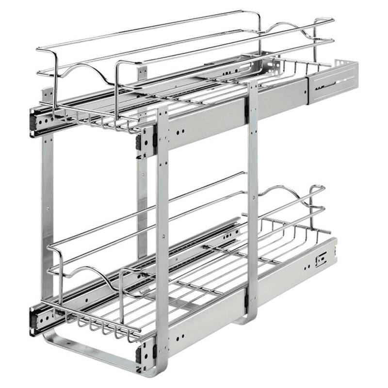 8-3/4 2-Tier Wire Pull-Out Basket with 22 Slides, Chrome