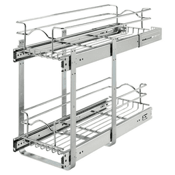 8-3/4 2-Tier Wire Pull-Out Basket with 22 Slides, Chrome