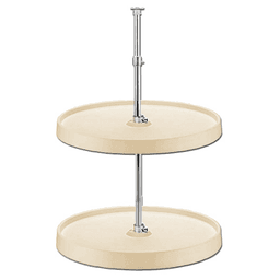 6012 28" Full-Circle 2 Tray Lazy Susan, Almond, Bulk (6 Sets)