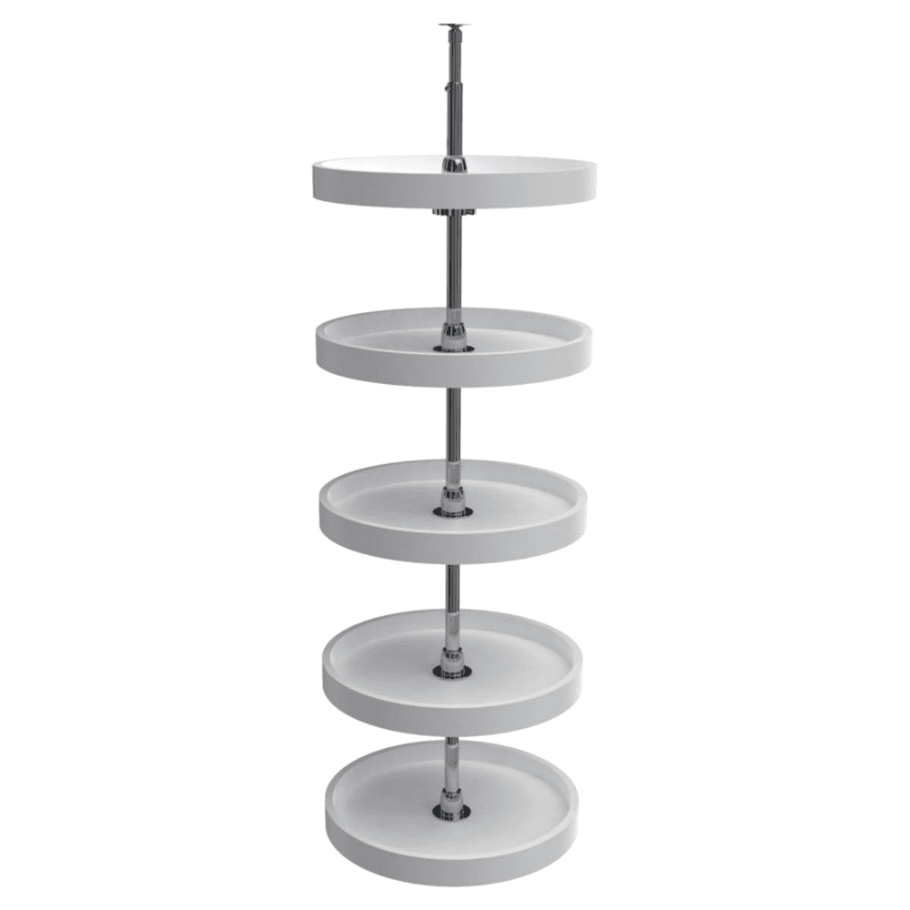 6065 16" Full-Circle 5 Tray Lazy Susan Set, White
