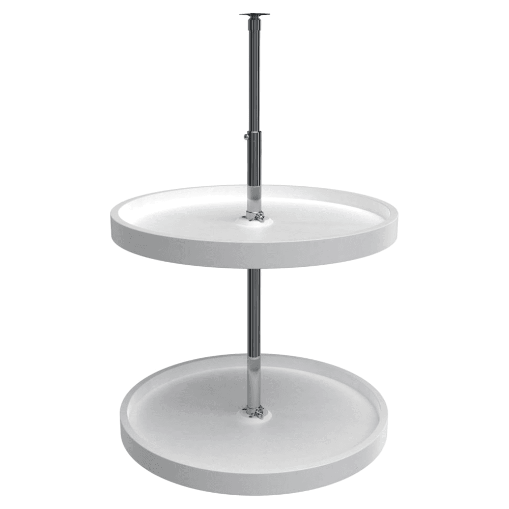 6072 20" Full-Circle 2 Tray Lazy Susan Set, White