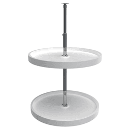 6072 20" Full-Circle 2 Tray Lazy Susan Set, White