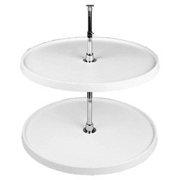 6072 28" Full-Circle 2 Tray Lazy Susan, White