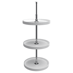 6073 18" Full-Circle 3 Tray Lazy Susan, White