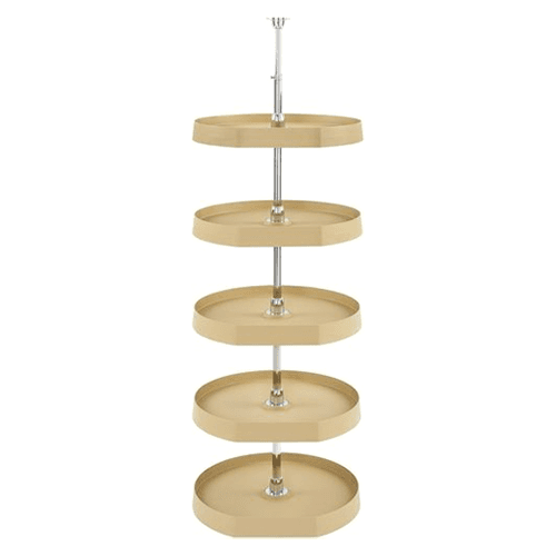 20" D-Shape 5 Tray Lazy Susan, Almond