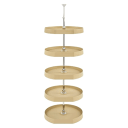 20" D-Shape 5 Tray Lazy Susan, Almond