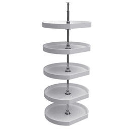 22" D-Shape 5 Tray Lazy Susan, White
