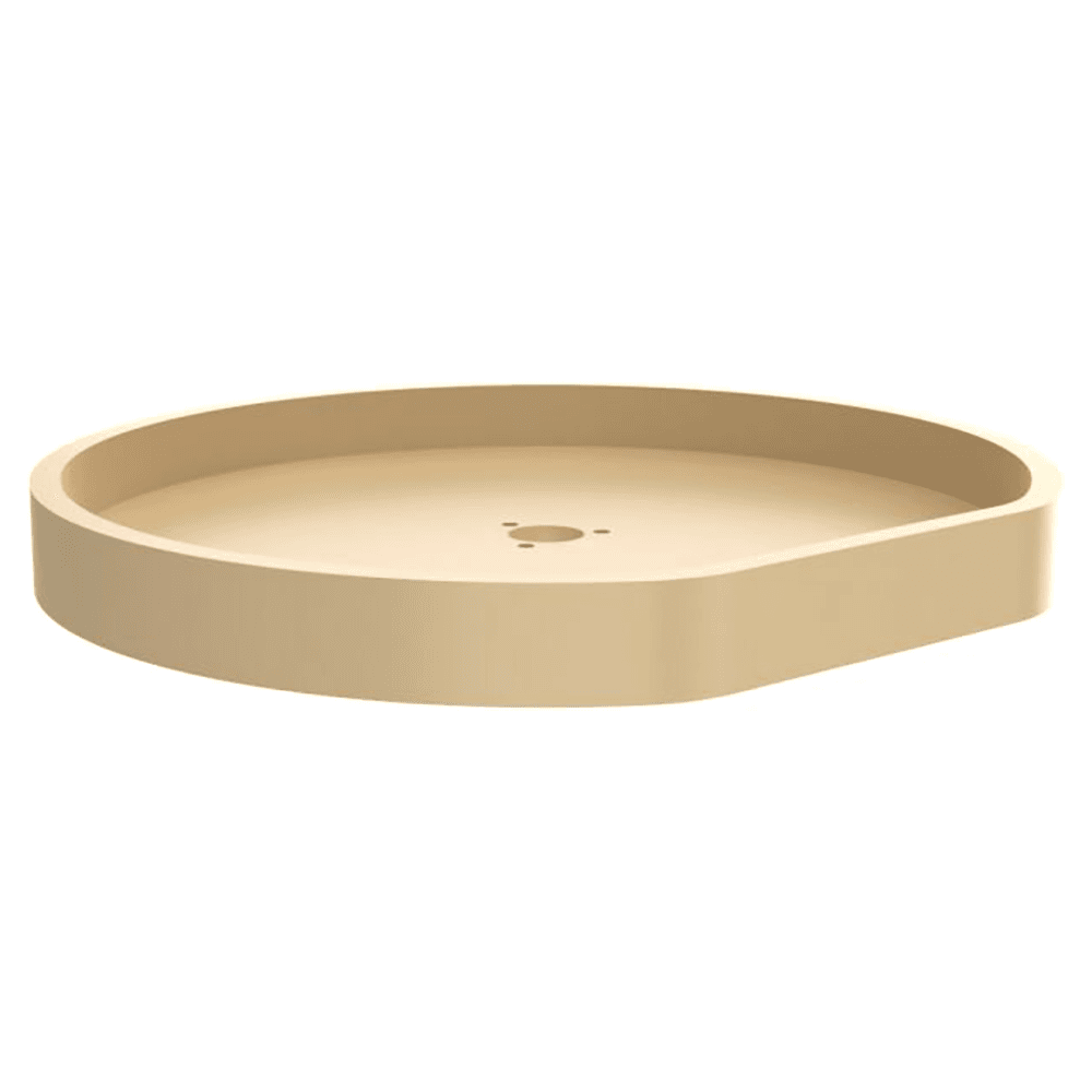 20" D-Shape 1 Tray Lazy Susan, Almond