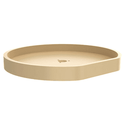 20" D-Shape 1 Tray Lazy Susan, Almond