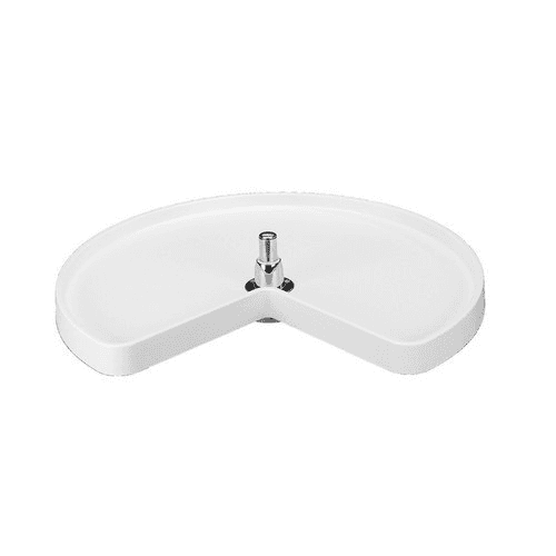 38" Kidney 1 Tray Lazy Susan, White