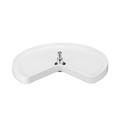 38" Kidney 1 Tray Lazy Susan, White